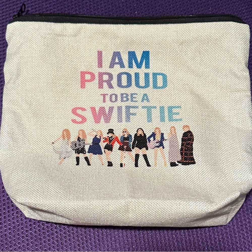 Swiftie woven canvas makeup/trinket bag. NWOT
